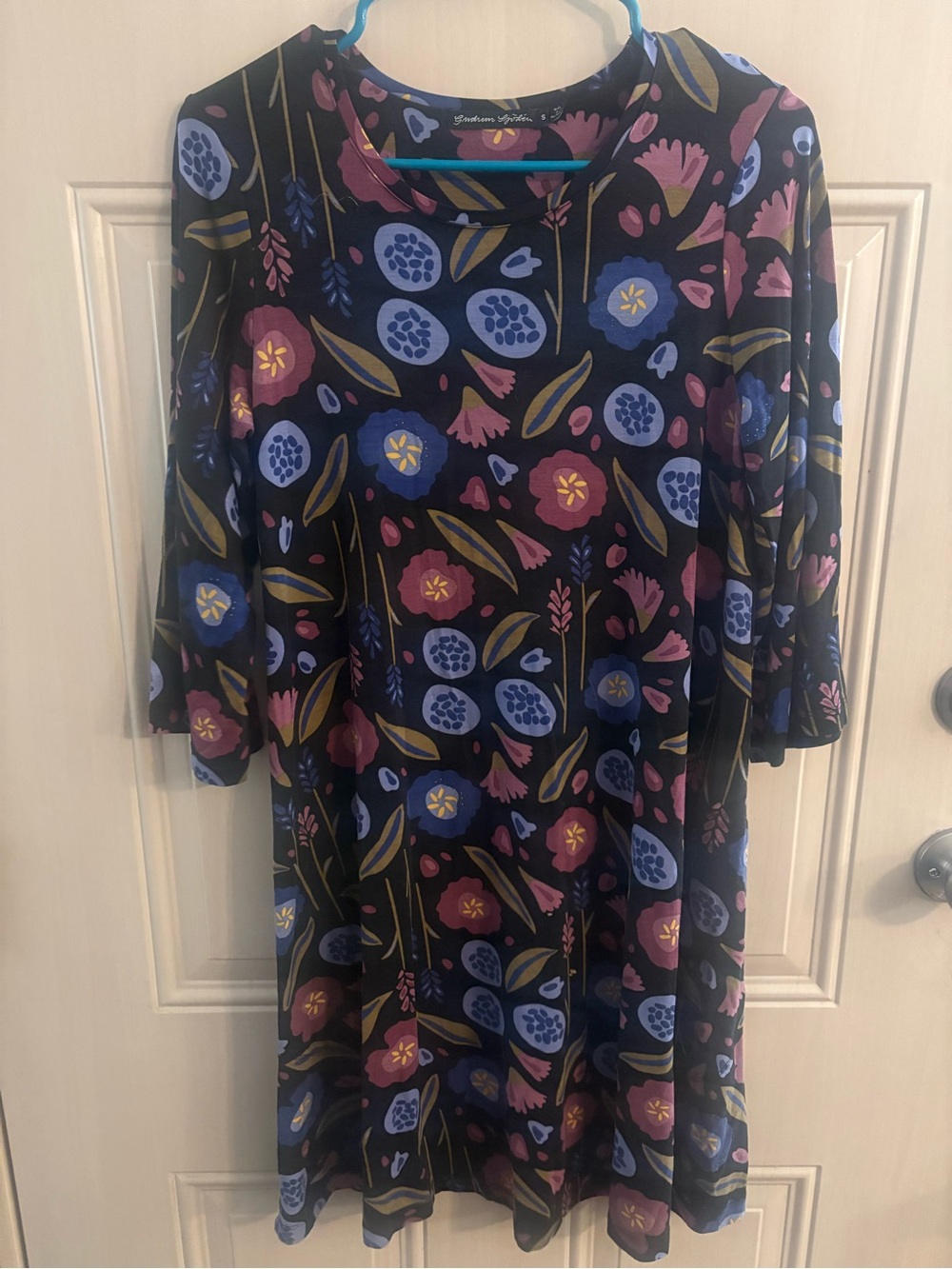 Gudrun Sjöden Women’s Dress Floral 3/4 Sleeve Stretchy Boho Casual